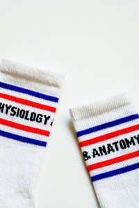 Embroidered  Anatomy and Physiology crew socks